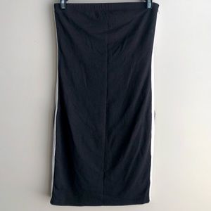 Fashion Nova Black Bodycon Skirt w White Stripes